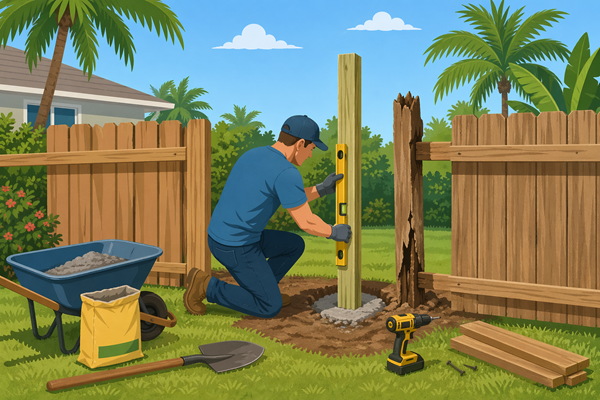 How to Fix a Broken Fence Post in South Florida