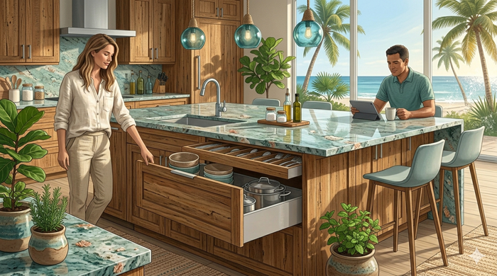 Smart Kitchen Island Storage Tips for South Florida Homes