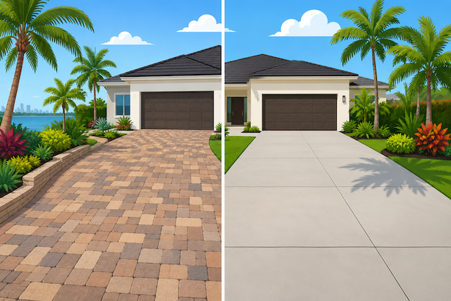 Pavers vs. Concrete Driveway in South Florida