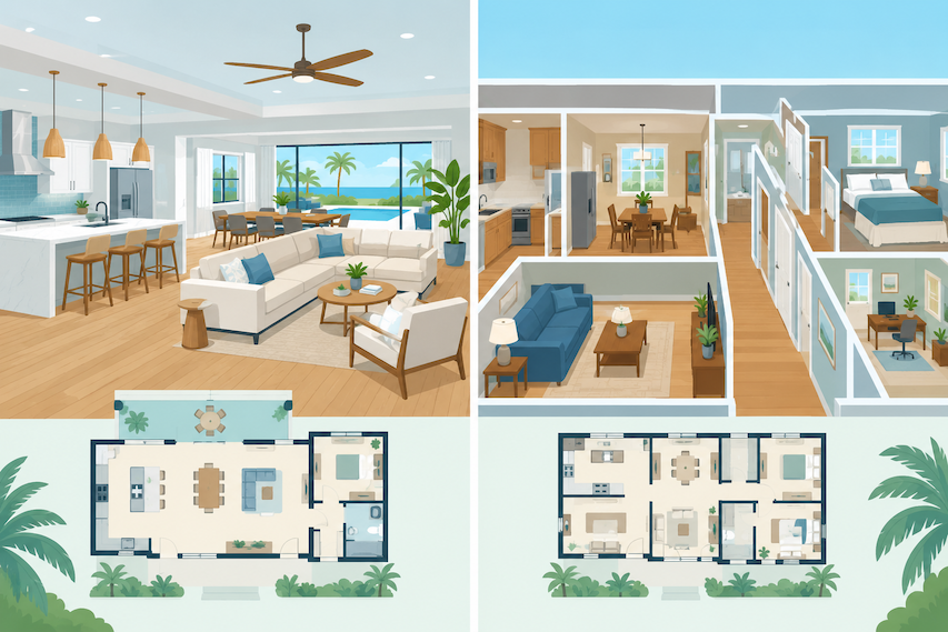 Open-Concept vs. Traditional Floor Plans for Florida Homes