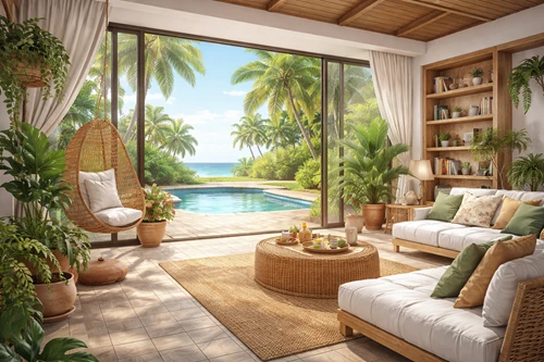 Coastal Comfort: Turn Extra Space Into a Tropical Escape