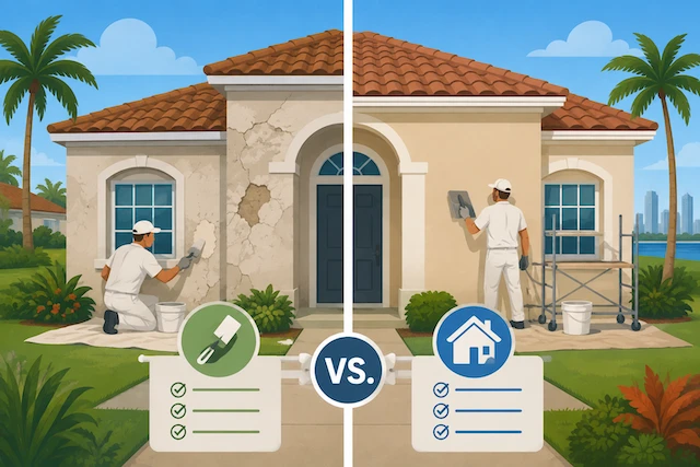 Stucco Repair vs. Replacement: A Florida Homeowner’s Guide