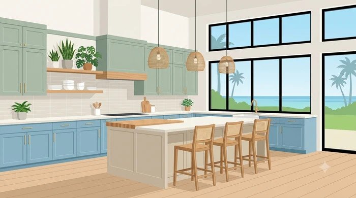 Popular Coastal Kitchen Cabinet Colors for 2026