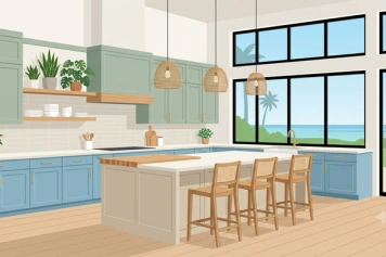 Popular Coastal Kitchen Cabinet Colors for 2026